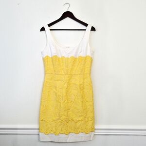 Michael Antonio Yellow and White Mini Dress